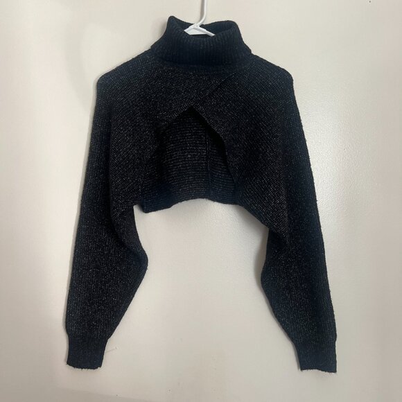 And Now This Metallic Knit Cropped Shrug Sweater | NWT Size Small - Picture 14 of 15